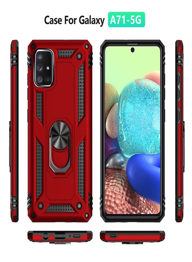 PUSHIMEI Compatible with Samsung Galaxy A71 5G Case, Military Grade Heavy Duty Protection Phone Case Cover with HD Screen Protector Magnetic Ring Kickstand for Galaxy A71 5G (Black) - Image 3