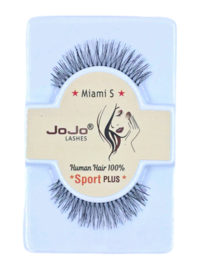 JOJO Eyelashes Human HAIR Black MIAMI S - Image 1