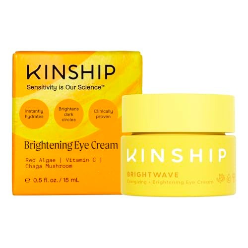 Kinship Brightwave Vitamin C Under Eye Brightener Cream for Sensitive Skin | Dark Circles Under Eye Treatment | Diminishes Fine Lines | Hydrating Eye Cream w/Antioxidants | Fragrance Free, (0.5 Oz) - Image 1