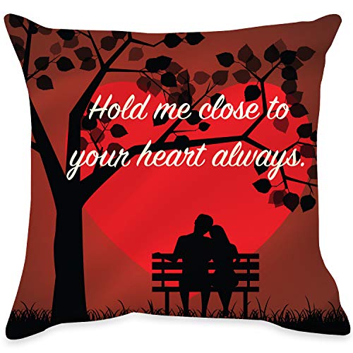 Next Bazaar Fiber Valentine Day Gift Combo Hold Me Close Pillow Cushion Cover With Filler(12 X 12) Mug 330 Ml And 1 Artificial Flower- Gifts For Girlfriend-Boyfriend-Wife-Husband Farewell Gift, Red - Image 2