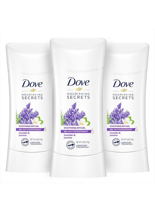 Dove Nourishing Secrets Antiperspirant Deodorant Stick for Women Lavender & Jasmine for 48 Hour Underarm Sweat Protection And Soft And Comfortable Underarms, 2.6 Fl Oz (Pack of 3) - Image 1