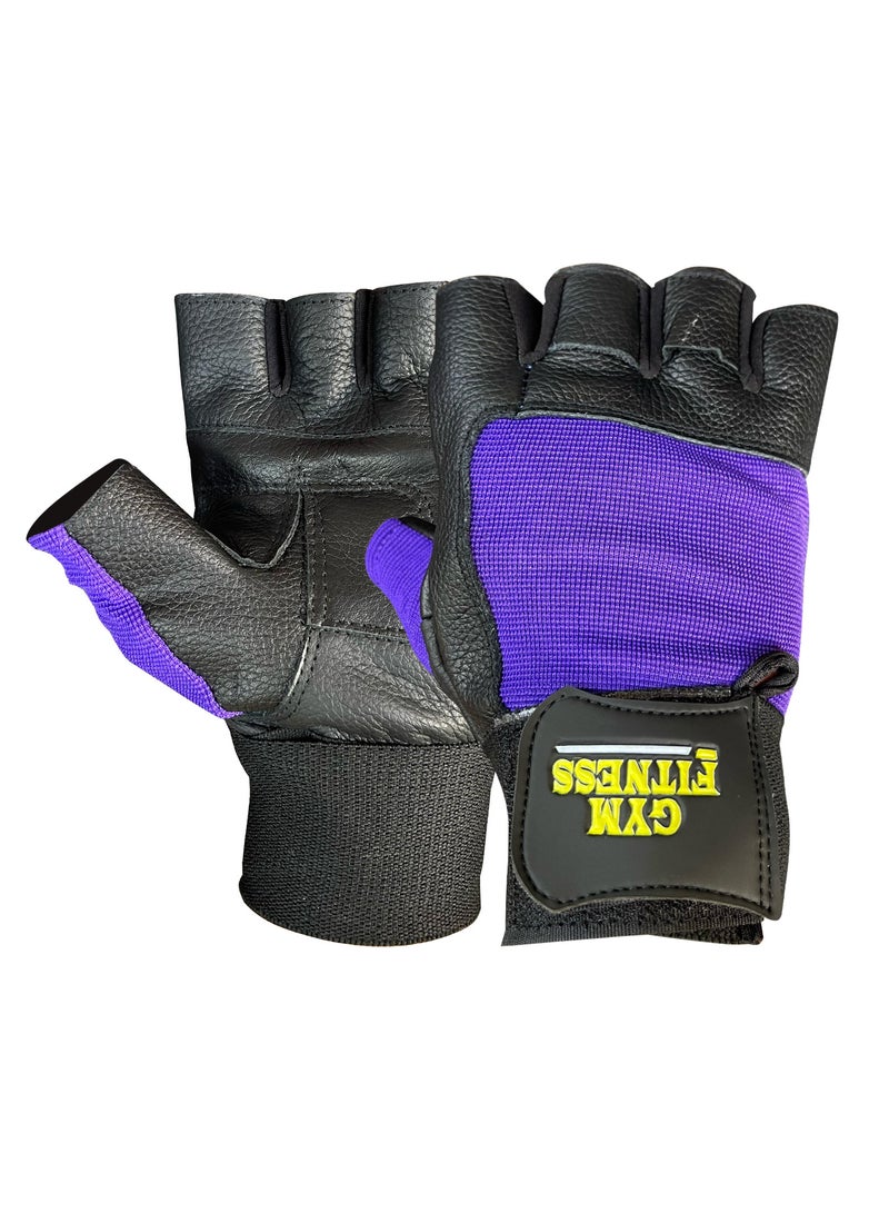 Spall Real Leather Weight Lifting Gloves Exercise Gloves Breathable Gym Gloves Weight Lifting Gloves For Men And Women Fingerless Workout Gym Gloves With Wrist Support Crossfit Lifting Training Cycling  - Image 1