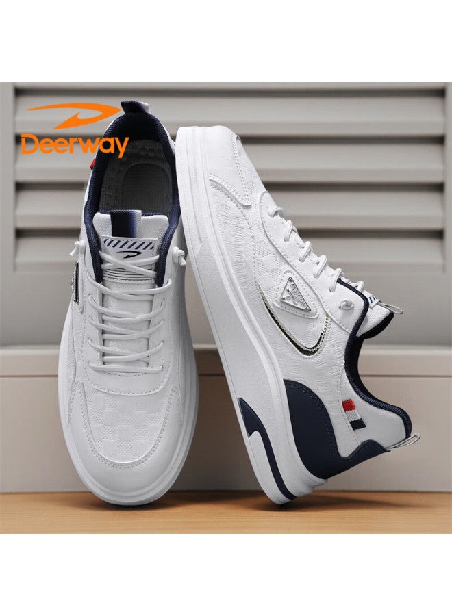 Deerway Men's Shoes  Autumn Winter Casual British Style Fashion Sneakers White Size 44 - Image 5