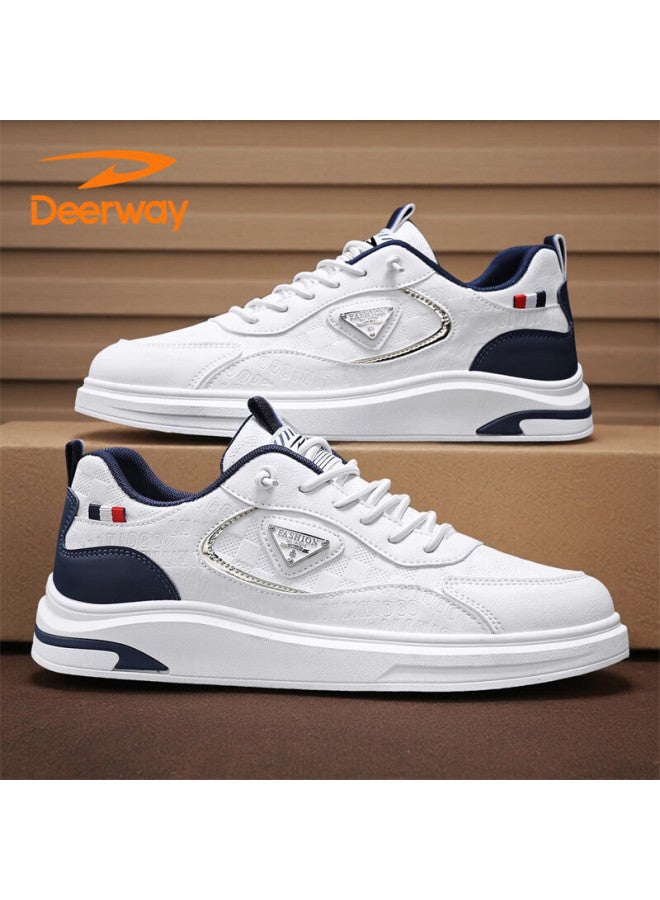 Deerway Men's Shoes  Autumn Winter Casual British Style Fashion Sneakers White Size 44 - Image 1