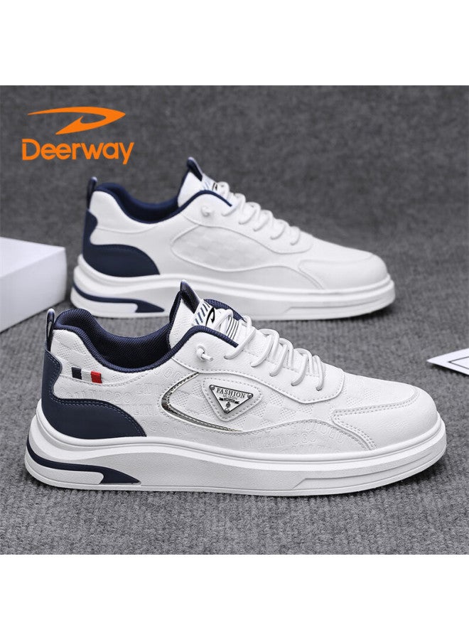 Deerway Men's Shoes  Autumn Winter Casual British Style Fashion Sneakers White Size 44 - Image 4