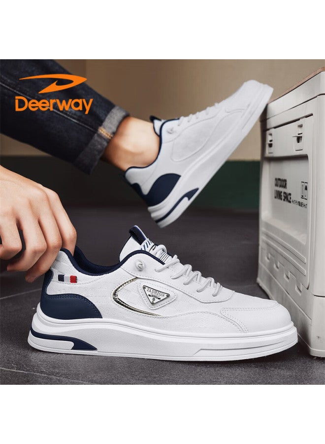 Deerway Men's Shoes  Autumn Winter Casual British Style Fashion Sneakers White Size 44 - Image 3
