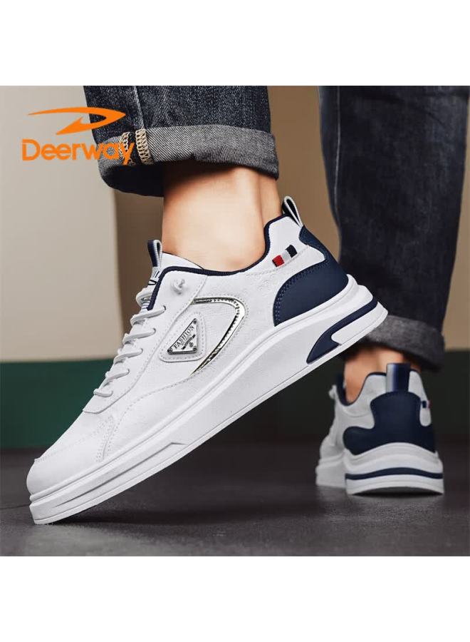 Deerway Men's Shoes  Autumn Winter Casual British Style Fashion Sneakers White Size 44 - Image 2