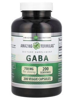 GABA 750 mg 200 Veggie Capsules