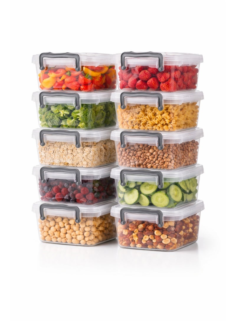 فافيلا طقم من 10علب لتحضير الوجبات في الميكروويف شفاف 550ملليلتر-كود 674 - Image 1