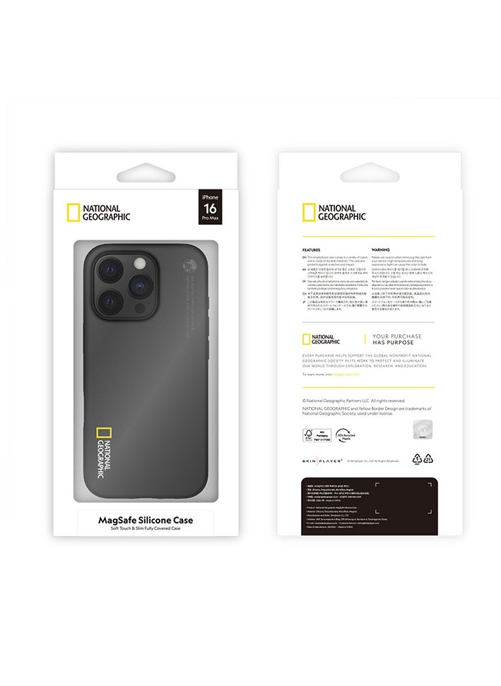 National Geographic MagSafe Silicone Case iPhone 16 Pro Max - Black
