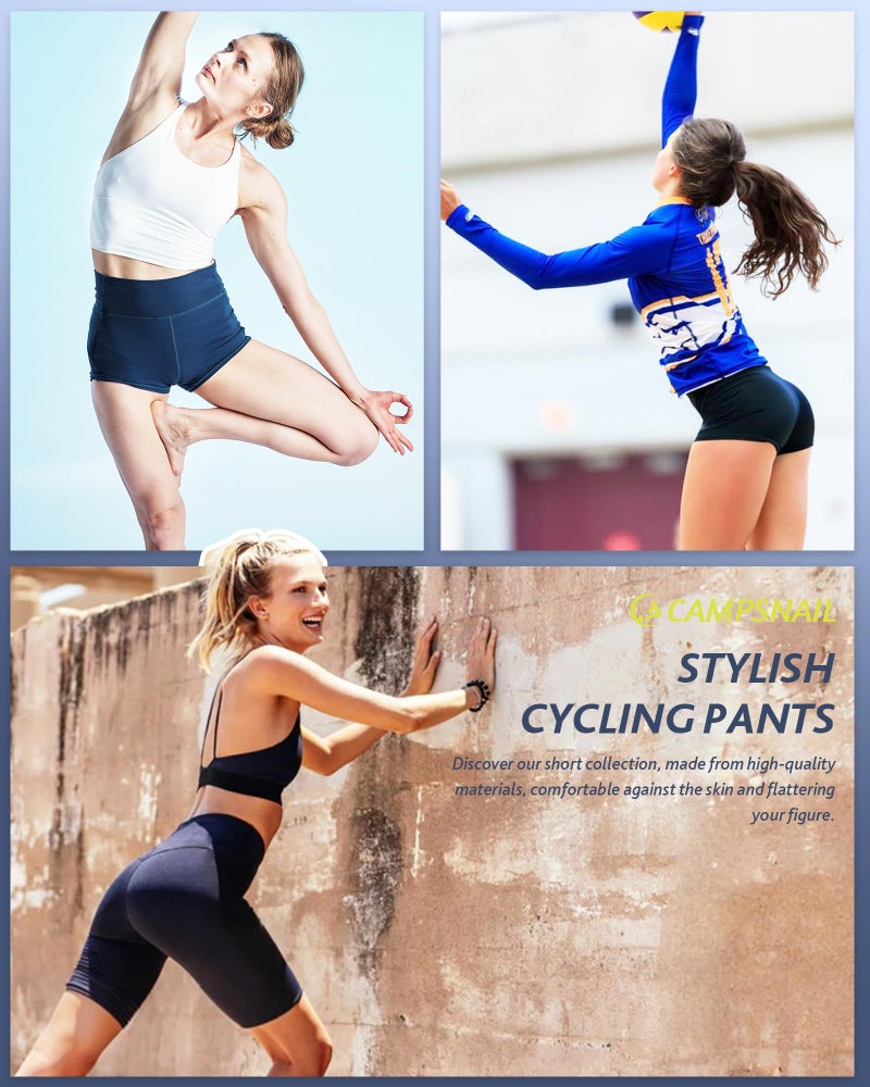CAMPSNAIL Workout Biker Shorts Women - 3"/5"/8" High Waisted Tummy Control Spandex Booty Volleyball Shorts for Yoga Dance - Image 2
