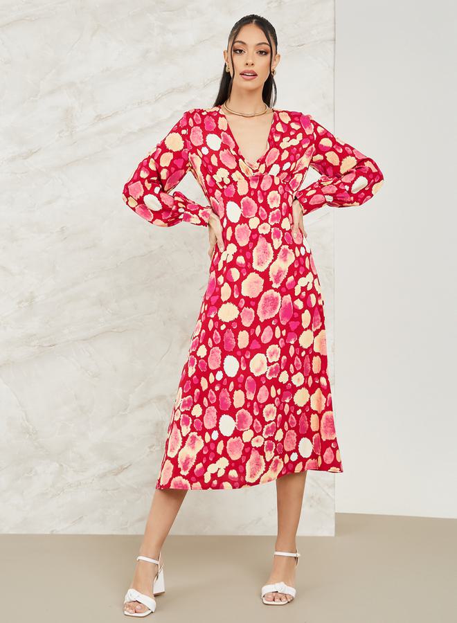 Styli Polka Dot Midi Dress  - Image 1