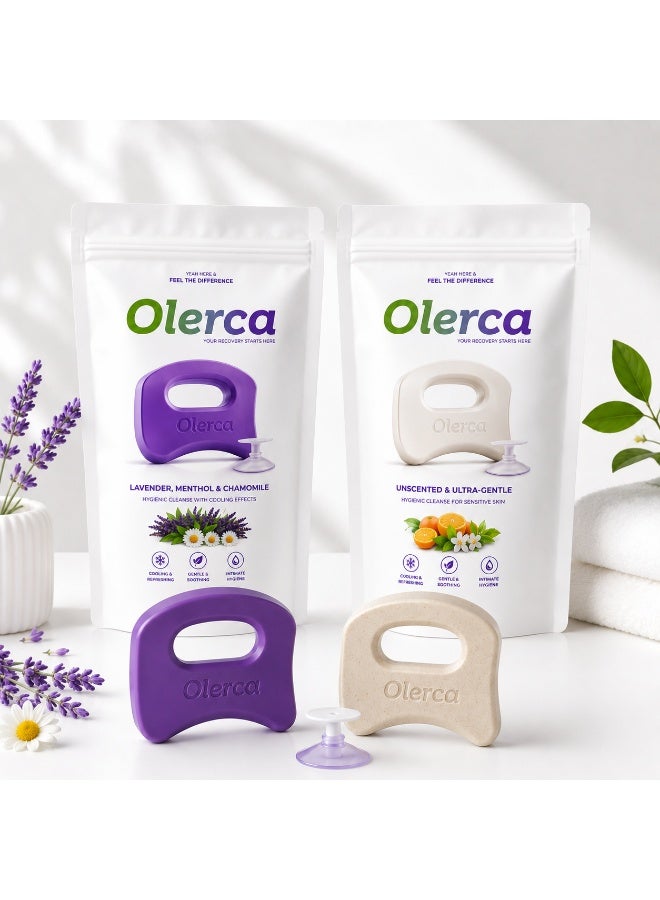 Olerca Combo Massage Soap Package with Citrus & Lavender Recovery Soap and 2 Suction Cup Holders – Cooling Body Massage Soap for Relaxation, Muscle Recovery & Skin Care - Image 2