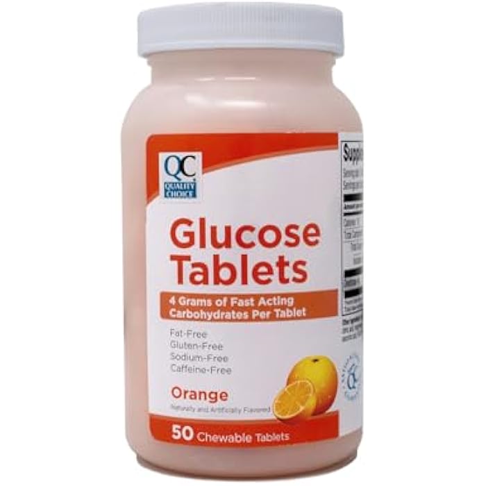 Quality Choice أقراص جلوكوز بنكهة البرتقال من كواليتي تشويس، مكمل كربوهيدرات سريع المفعول، خالي من الدهون، خالي من الجلوتين، خالي من الصوديوم، خالي من الكافيين، 50 قرص قابل للمضغ + مجموعة 10 أقراص قابلة للمضغ - Image 2