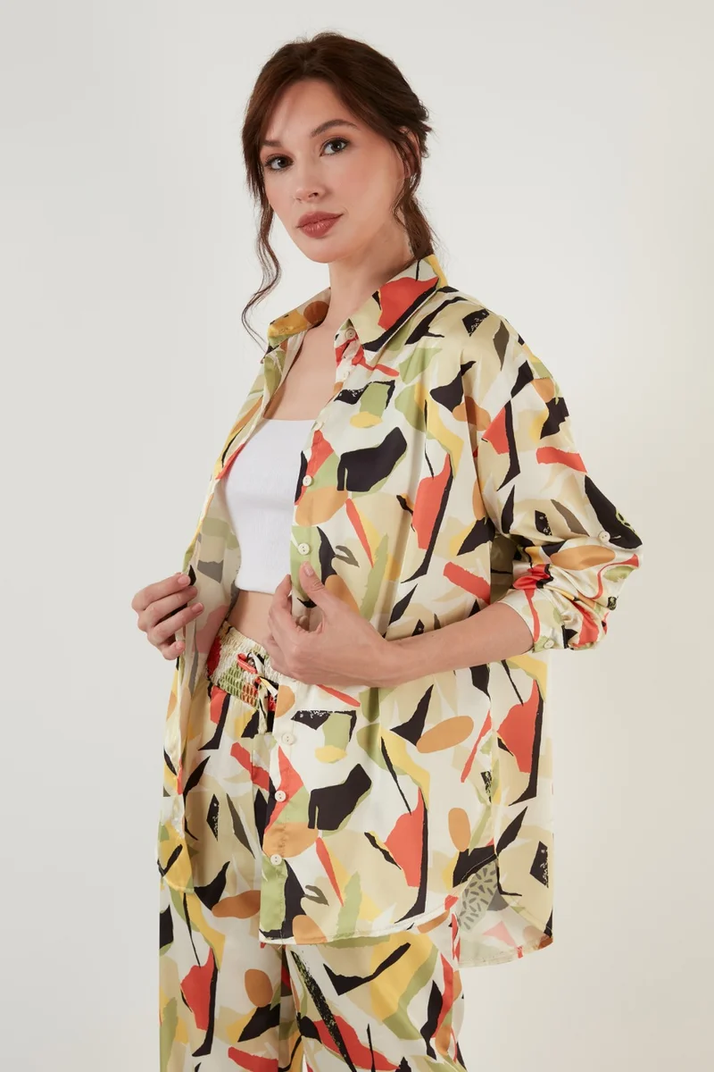 ليلا Patterned Comfortable Shirt Suit Women's Suit 6058011