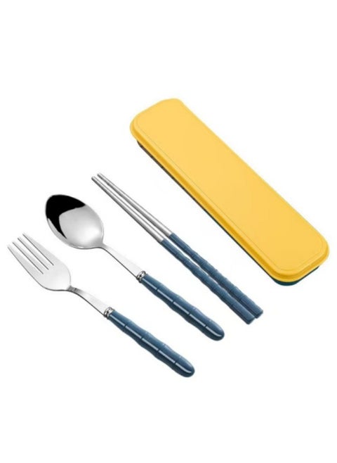 4PCS Portable Cutlery Set Chopsticks Spoon Fork Set Cutlery Set With Box