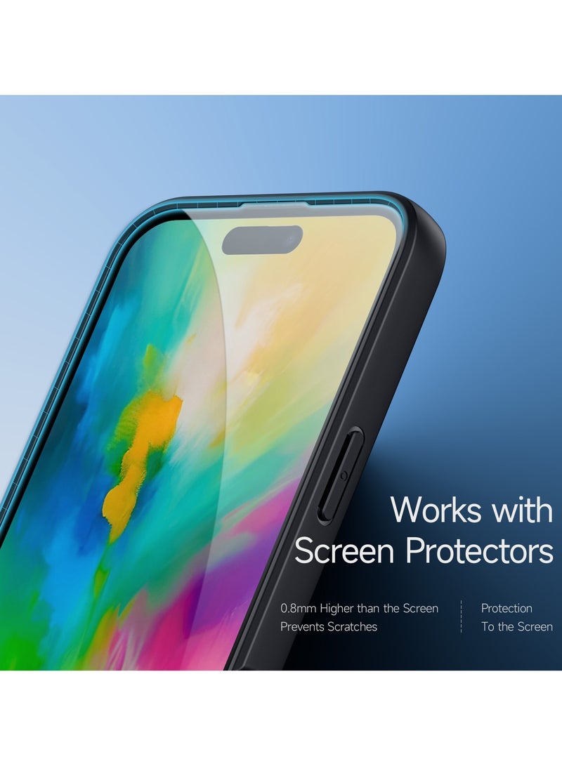 دوكس دوتشيز جراب ايمو دوكس دوكيس شفاف مضاد للاصفرار [غطاء خلفي صلب من البولي كربونات ومن السيلكون ] يدعم الشحن اللاسلكي المغناطيسي جراب واقٍ مقاوم للصدمات متوافق مع IPhone 16 Plus  (أسود) - Image 4