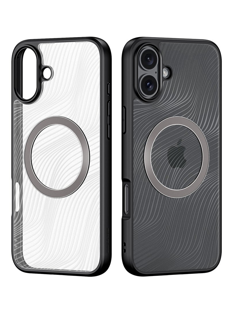دوكس دوتشيز جراب ايمو دوكس دوكيس شفاف مضاد للاصفرار [غطاء خلفي صلب من البولي كربونات ومن السيلكون ] يدعم الشحن اللاسلكي المغناطيسي جراب واقٍ مقاوم للصدمات متوافق مع IPhone 16 Plus  (أسود) - Image 1