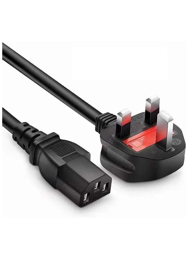 Duravel - Duravel Monitor Power Cord 3 Pin UK Main Leads Universal AC Power Cord Replacement for PC Computer Printer LED LCD Smart TVs - Image 1