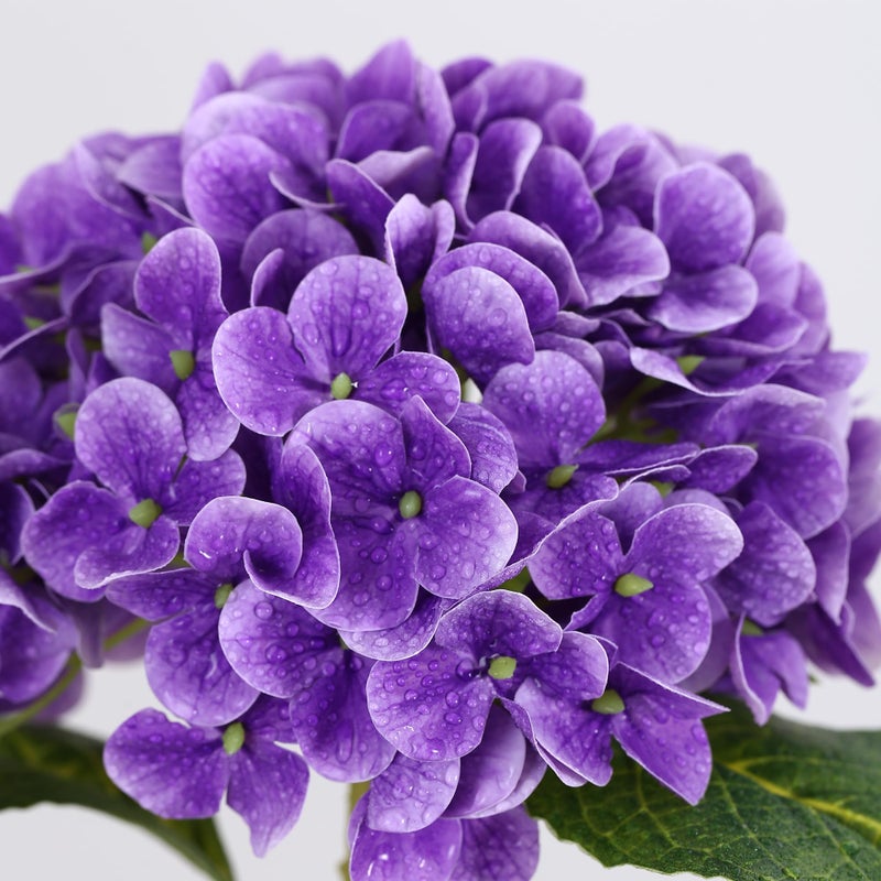 Coferset 5pcs Hydrangea Artificial Flowers Real Touch 20 inch Lifelike Hydrangea Flower for Home Wedding Office Party Living Room Decoration (Purple#2) - Image 2