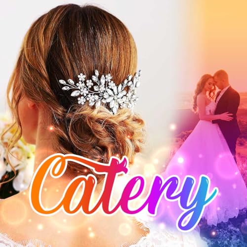 Catery Crystal Bridal Hair Combs Rhinestones Hairpieces Flower Wedding Clips Accessories for Brides and Women Pack of 1(Silver) - Image 4
