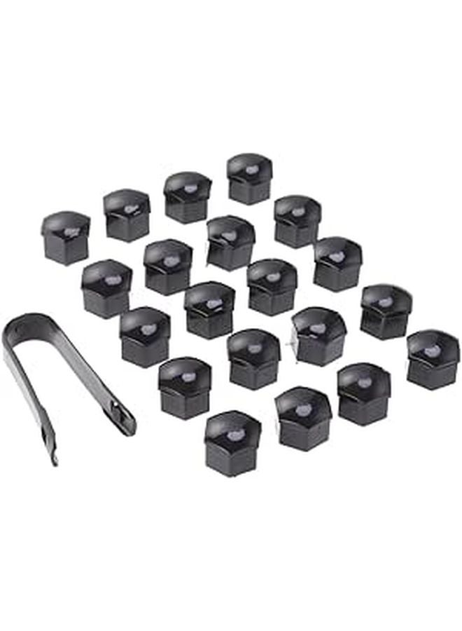 Black Wheel Lug Nut Covers with Clips Easy Installation Anti Corrosion Durable Bolt Caps - Image 1