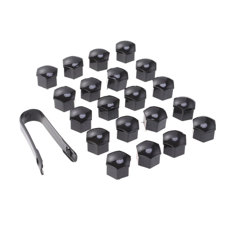Black Wheel Lug Nut Covers with Clips Easy Installation Anti Corrosion Durable Bolt Caps - Image 2