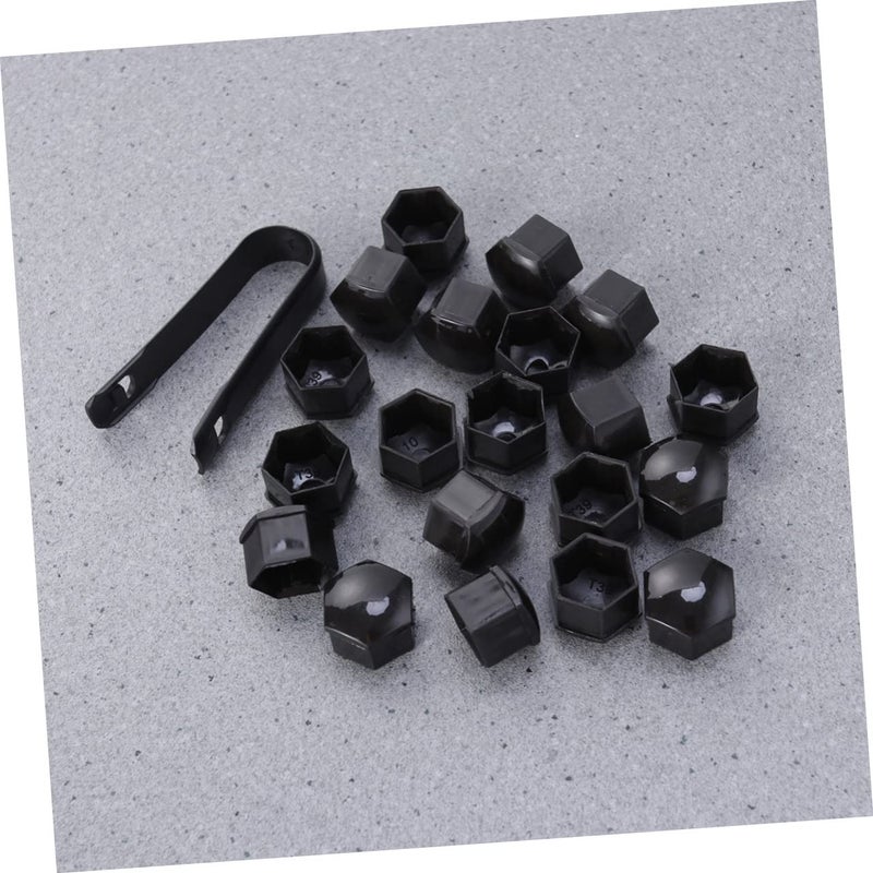 Black Wheel Lug Nut Covers with Clips Easy Installation Anti Corrosion Durable Bolt Caps - Image 4