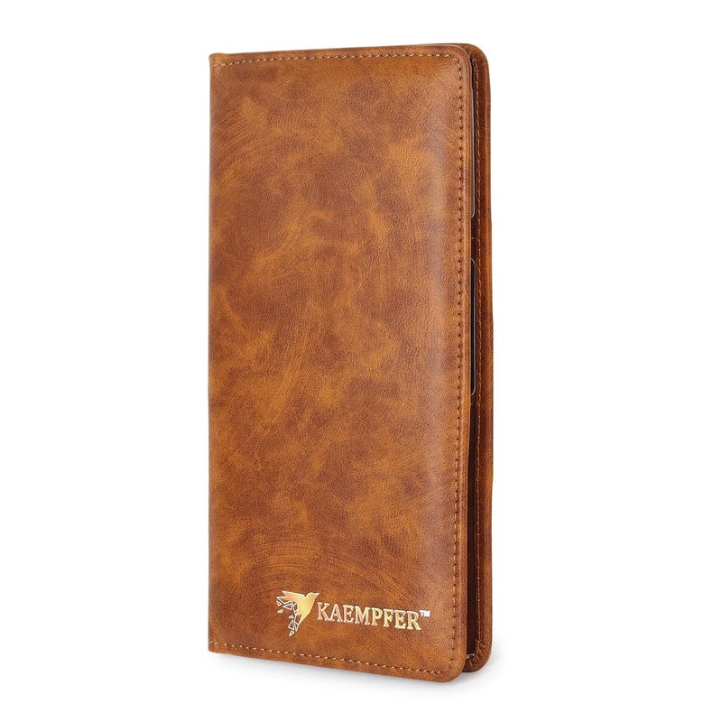 Kaempfer Premium Car Document Holder | Faux Leather File Folder for RC Book, License, Insurance | Vehicle Document File Wallet & Auto Organizer (Car Document Holder-Tan) - Image 1