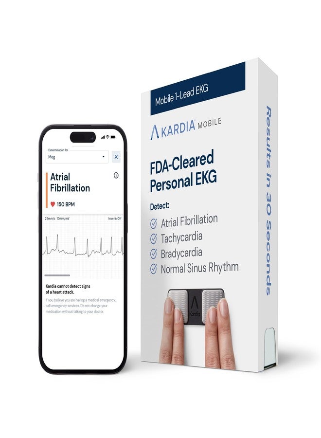 AliveCor KardiaMobile 1-Lead EKG Monitor, Medical-Grade FDA-Cleared Personal Heart Monitor, Detects Normal, AFib & Arrhythmias, 30 Second Results, Works with Most Smartphones, HSA&FSA Eligible - Image 1