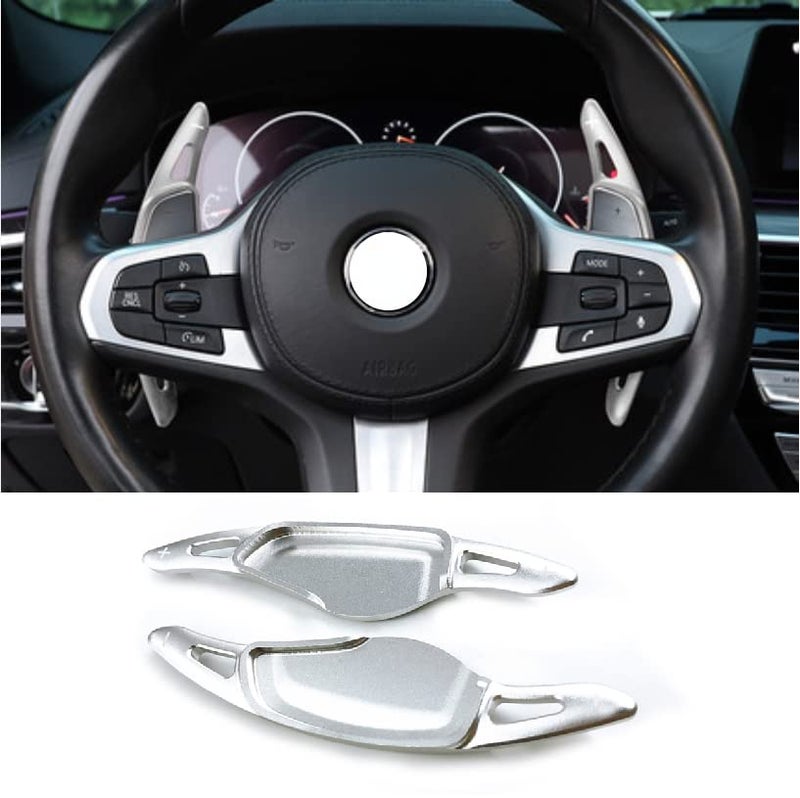 NeekTail Aluminum Alloy Paddle Shifter Compatible with BMW 20182024G PlatformFIT 3 4 5 6 7 8 X3 X4 X5 X6 X7 Z4 Series Silver