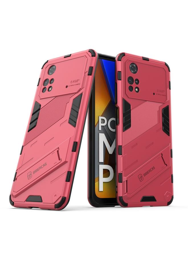Case For Xiaomi Poco M4 Pro 4G Punk Armor 2 in 1 PC + TPU Shockproof Phone Case with Invisible Holder