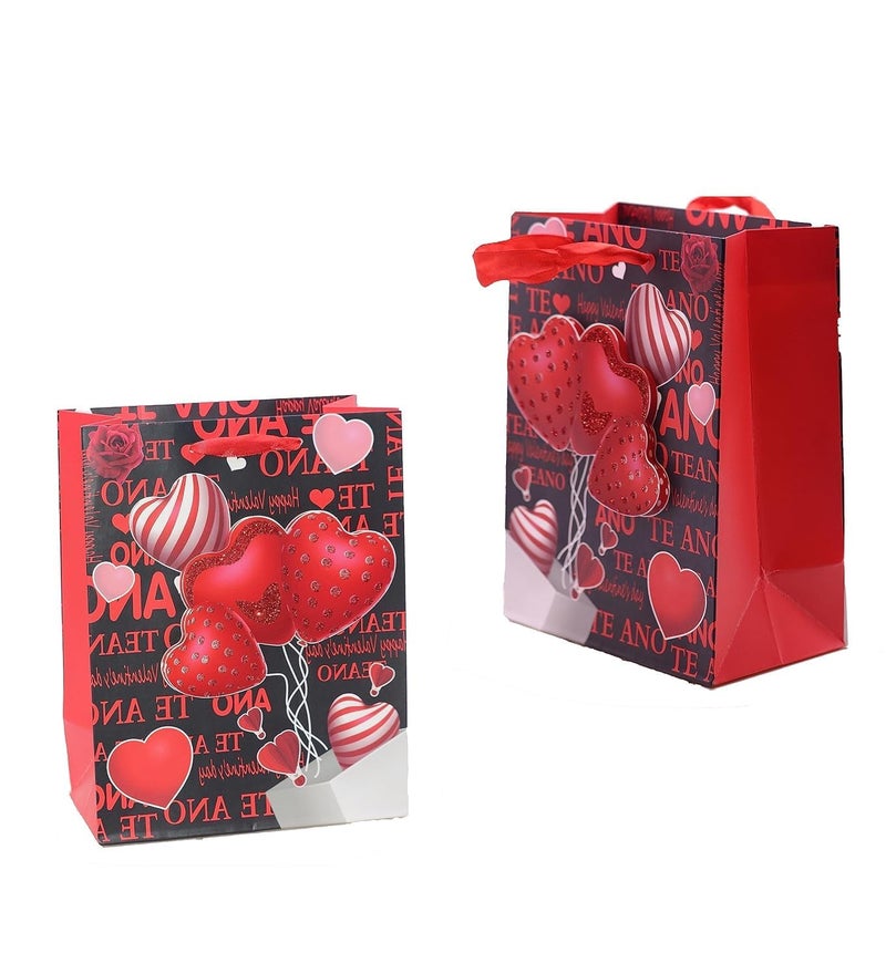 LEKORED 3D Multi Valentines Day Rose Love Cardboard Gifts Paper Bags for Gifting People with Rich Taste on CollageSchoolAnniversaryBirthday Parties and Wedding Candy BagSet of 4 - Image 2