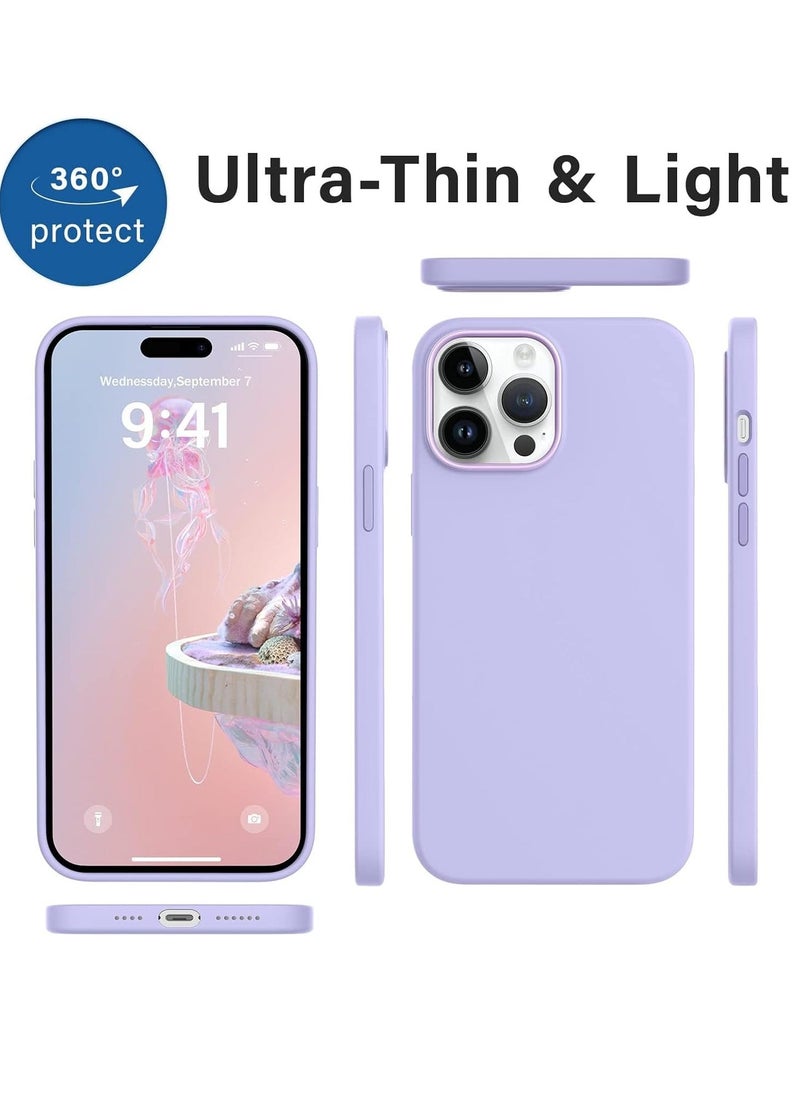 Raxoom [3-in-1] iPhone 15 Plus Case Bundle â€“ Purple Premium Liquid Silicone Shockproof Cover with 9H Tempered Glass Screen Protector - Image 2