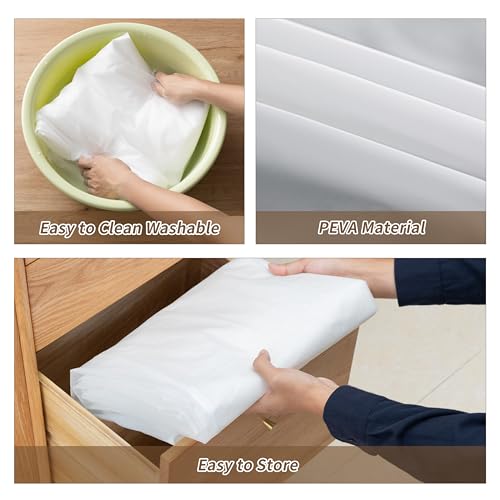 HLC Clothes Rack Cover HLC 52" Garment Rack Cover Large PEVA Translucent Clothing Dustproof/Waterproof Cover With 2 Durable Zipper Protector for Suits, Coats, Sweaters, Shirts (Not Including Frame） - Image 5