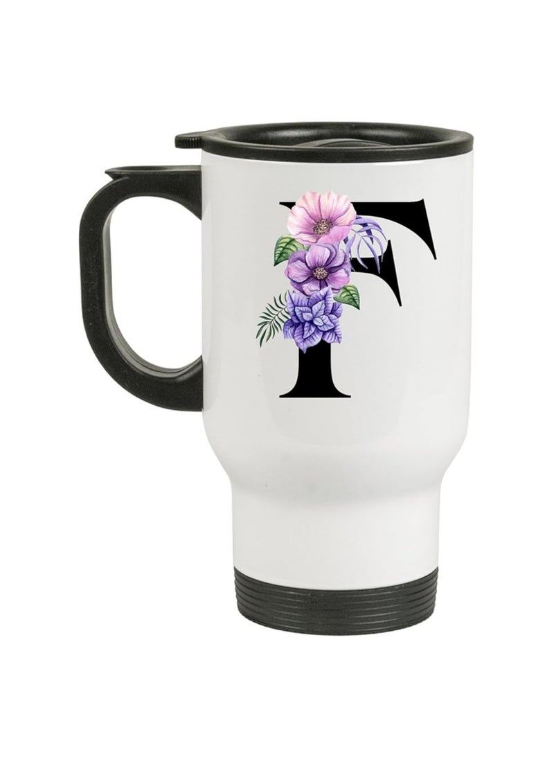 PRINTSHOP4ME Initial Designs Travel Mug-Birthday Gifts For Friends-Gifts For Family-Stainless Steel Initial Letters Printed In Travel Mug  - Image 1