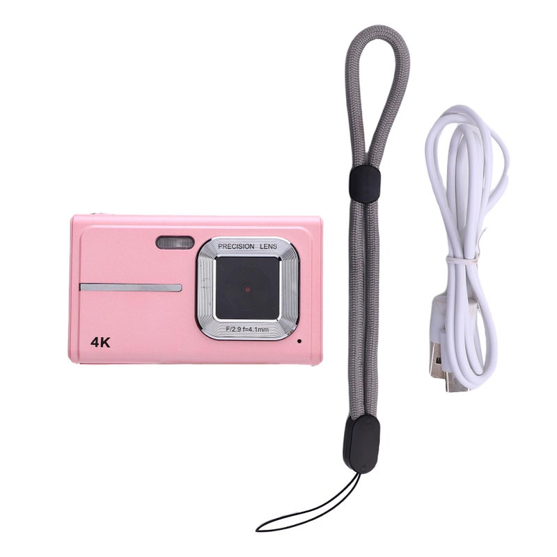Digital Camera 48MP 1080P Video Recording 5x Digital Zoom AF Autofocus 2.4 Inch Screen Compact Video Camera for Student Travel Party Pink - Image 1