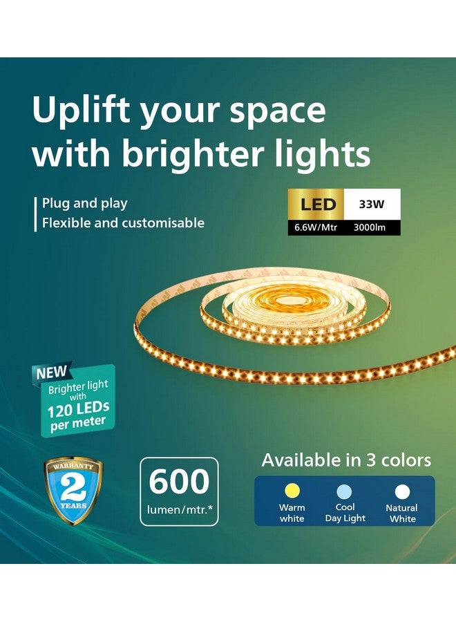 PHILIPS LED Profile Light for Ceiling | 5-Meter 120 LED Strip Light for Home Decoration | Even Glow, Warm White | Pack of 4 (Driver Required Separately) - Image 2