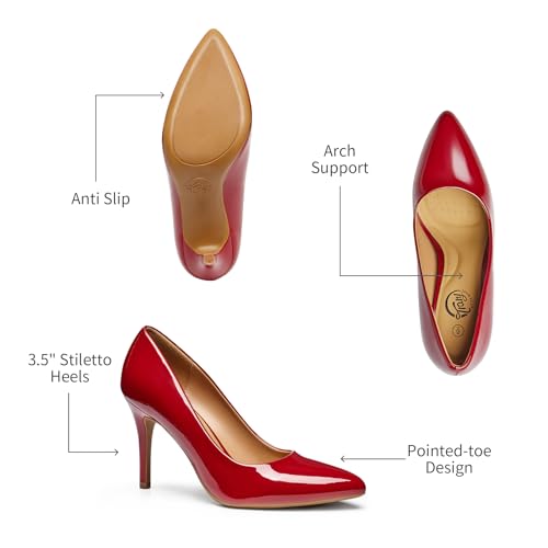 Trary Women’s High Heel Dress Pump Pointed Toe Shoe Classic Office Special Dressy Casual - Image 5