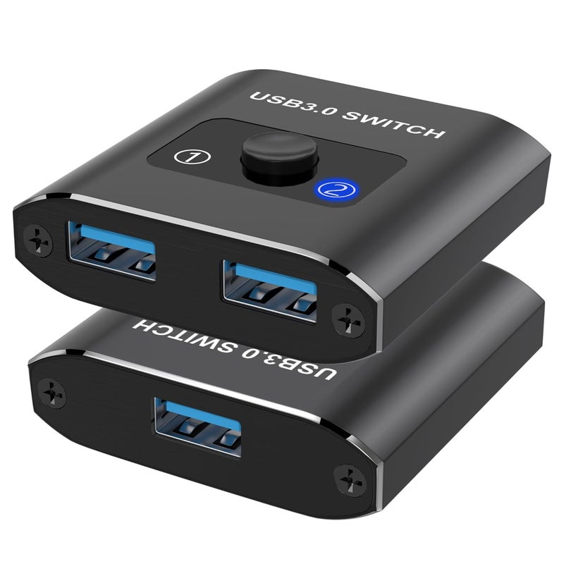 Closs USB Switch, USB 3.0 Switch Selector, Bi-Directional USB Switch 1 in 2 Out/ 2 in 1 Out, USB Switcher 2 Computers Share 1 USB Devices for Printer, Keyboard, Scanner, Mouse, Compatible with Mac/Win/Linux - Image 1
