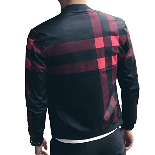 LOGEEYAR Men's Bomber Jacket Casual Lightweight Jacket Color Block Windbreaker Coat with Pocket - Image 2
