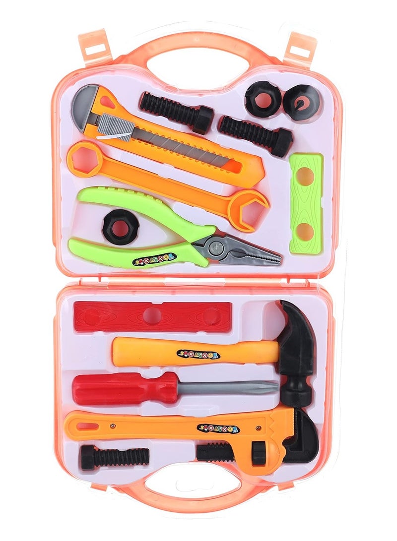 طقم أدوات مهندس للأطفال - شنطة ألعاب تصليح تعليمية تحتوي على مفك، كماشة، شاكوش ومفاتيح بلاستيكية - تصميم آمن وممتع - Image 1