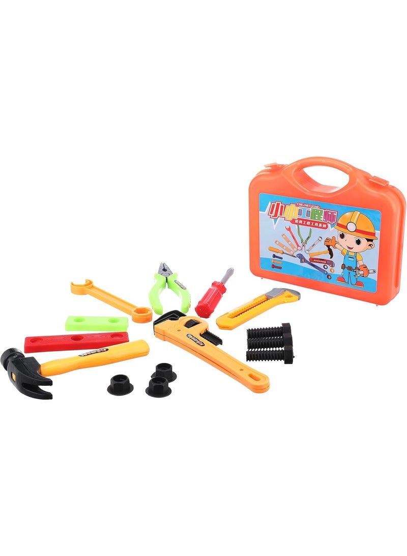 طقم أدوات مهندس للأطفال - شنطة ألعاب تصليح تعليمية تحتوي على مفك، كماشة، شاكوش ومفاتيح بلاستيكية - تصميم آمن وممتع - Image 3