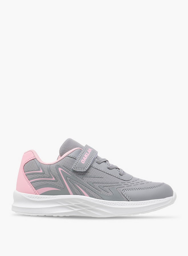 Oaklan by Shoexpress Girls Panelled Sports Shoes with Hook and Loop Closure  - Image 3
