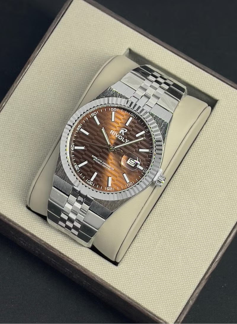 RR Modern Men's Watch With Date Stainless Steel