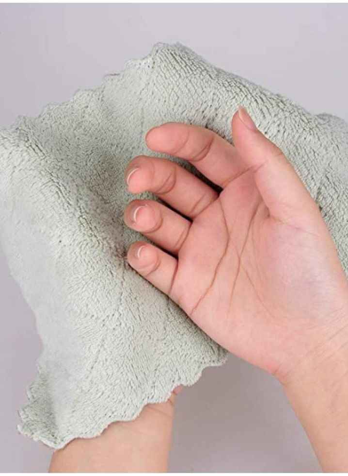 Alissa 10 Pack Household Kitchen Towels Absorbent Dishcloths Coral Velvet Thickened Towels Machine Washable Quick Drying Towels Rags for Home Cleaning in Assorted Colors (10.8X6.3 inches)  - Image 5