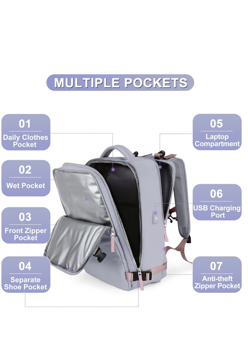 KASTWAVE Travel Backpack,Flight Approved Carry On Backpack for International Travel Bag, Water Resistant Durable 15.6” Laptop Backpacks,Large Daypack Business Weekender Luggage Backpack for Men Women - Image 2