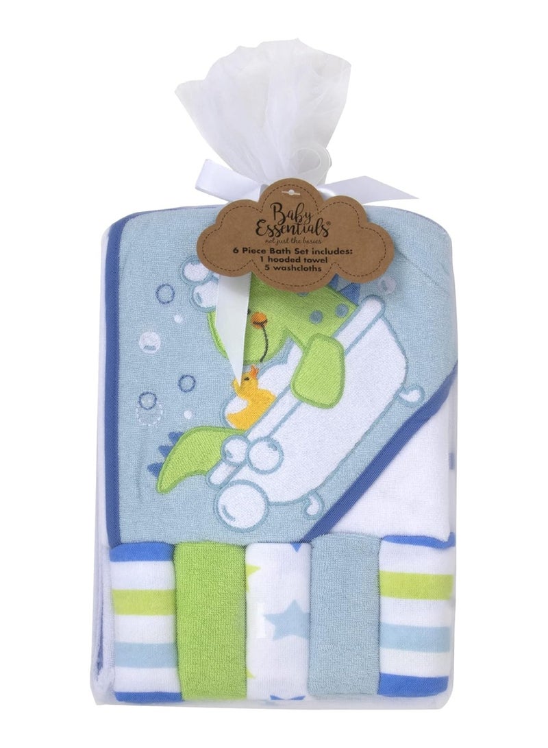 Baby Essentials Baby Hooded Towel And Washcloth Set For Infants, Boys And Girls 6 -12 Months (Refreshed Rex) - Image 5