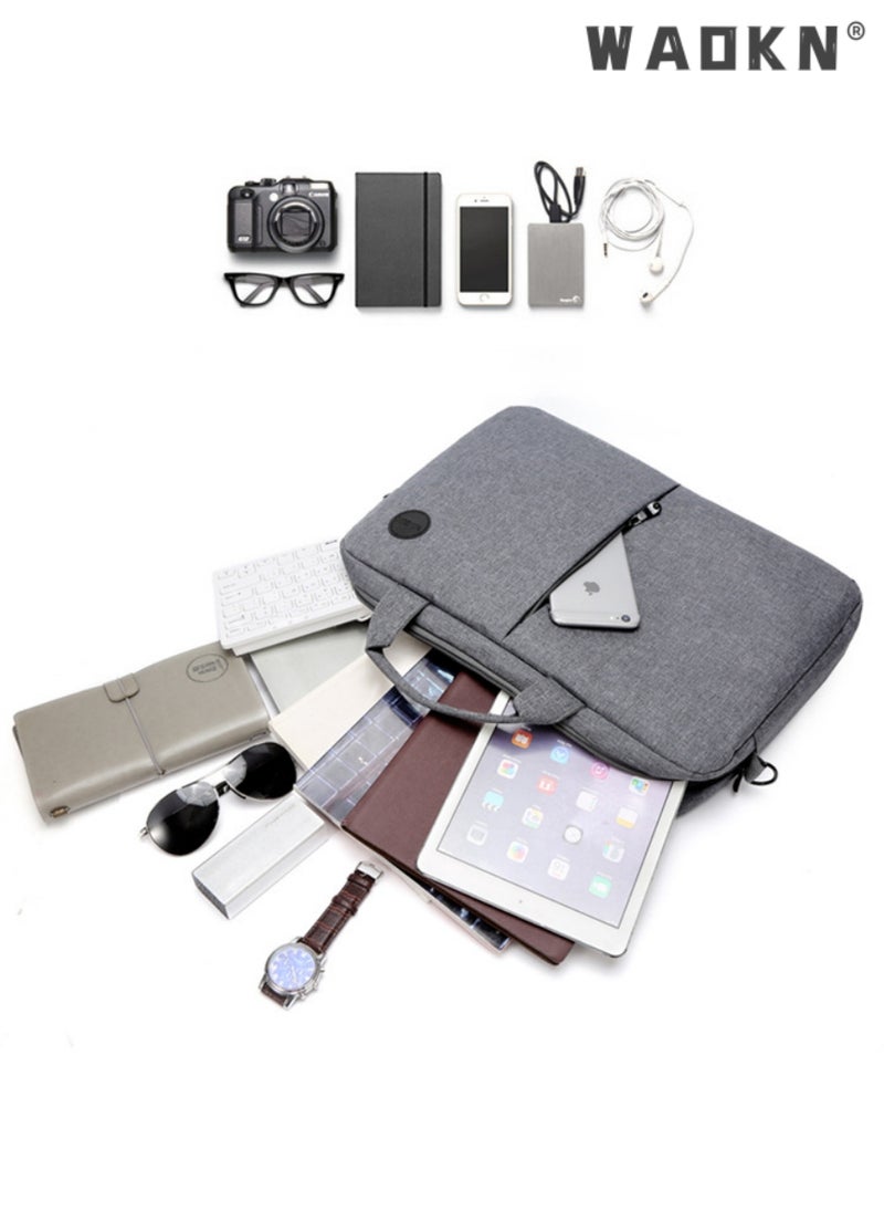 WAOKN - 15.6 Inch Laptop Bag Lightweight PU Computer Bag Travel Business Briefcase Water Resistance Shoulder Messenger Bag Shoulder Bag with Strap for Men and Women Work Office - Image 1
