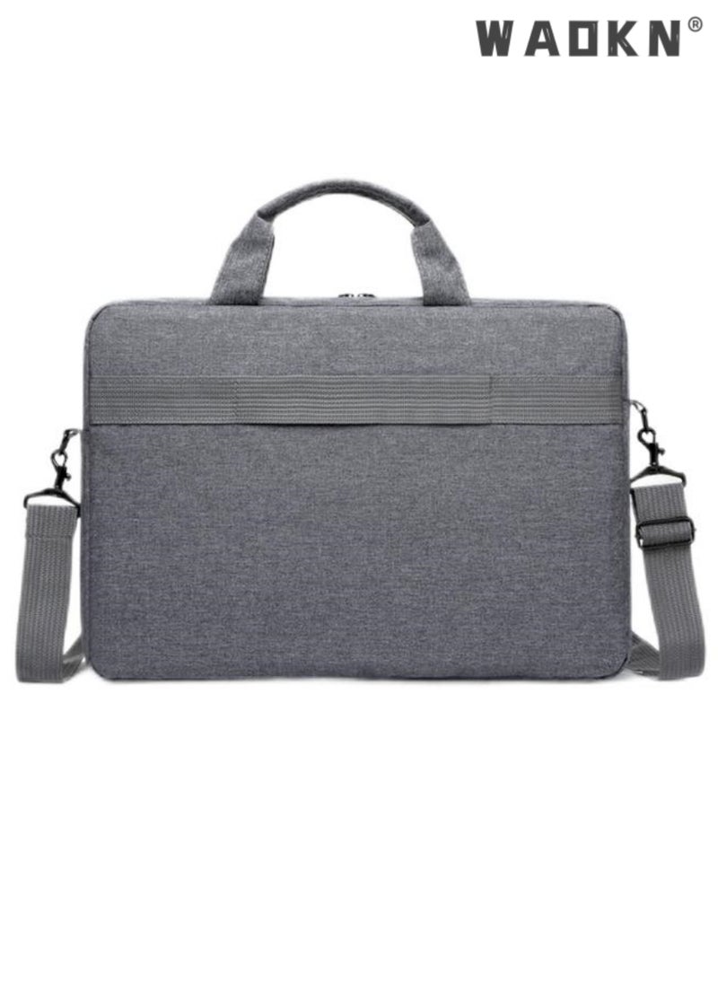 WAOKN - 15.6 Inch Laptop Bag Lightweight PU Computer Bag Travel Business Briefcase Water Resistance Shoulder Messenger Bag Shoulder Bag with Strap for Men and Women Work Office - Image 1